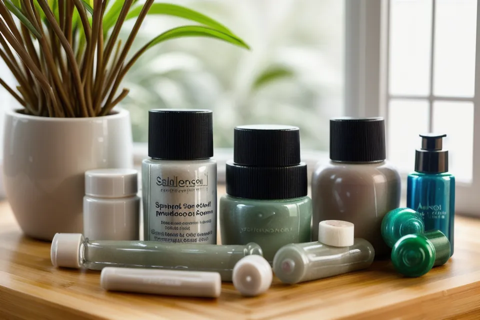 Barefoot yoga teacher checking a toenail after a gym shower mistake affected her nail health routine